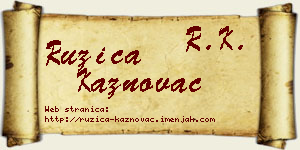 Ružica Kaznovac vizit kartica